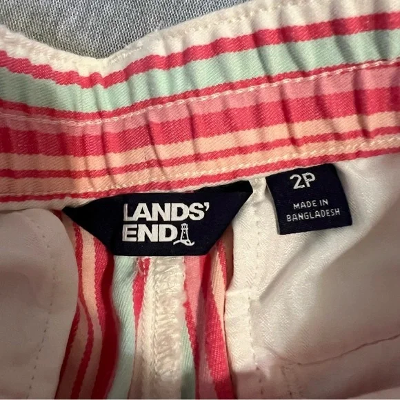 Lands' End Pink and White Shorts with Striped Pattern - Picture 2 of 6